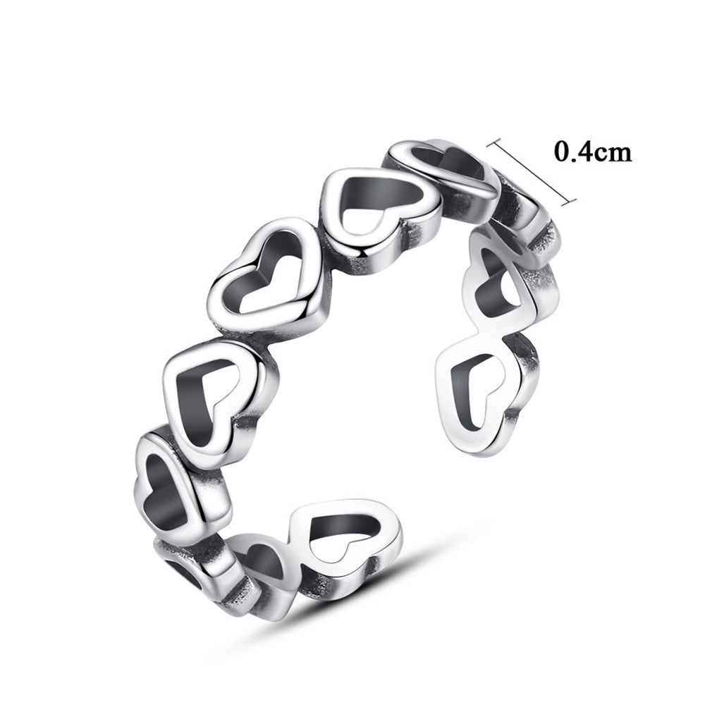 925 Sterling Silver Heart Ring Fashion Jewelry Gift for Women Girls