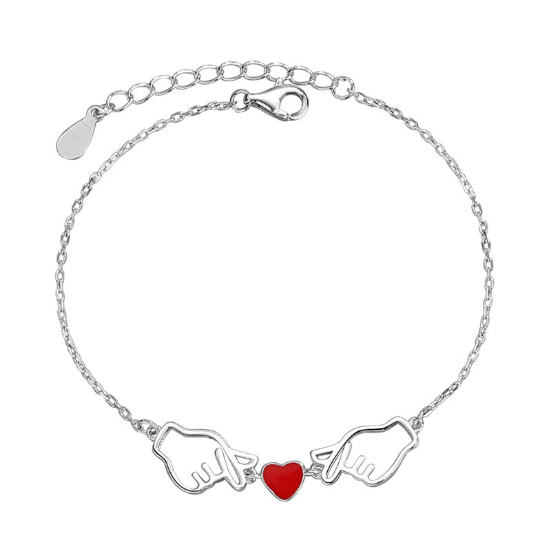 925 Sterling Silver Fashion Heart Bracelet