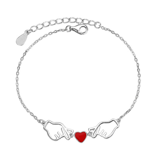 925 Sterling Silver Fashion Heart Bracelet