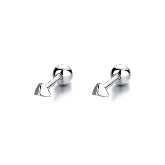 925 Sterling Silver Triangle Screw Back Stud Earrings