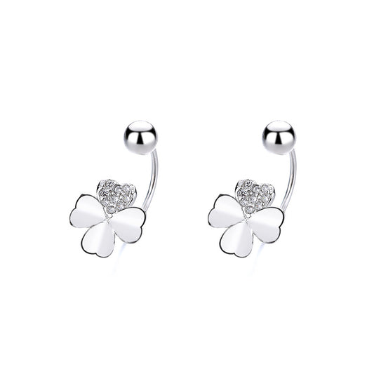925 Sterling Silver Flower Screw Back Stud Earrings