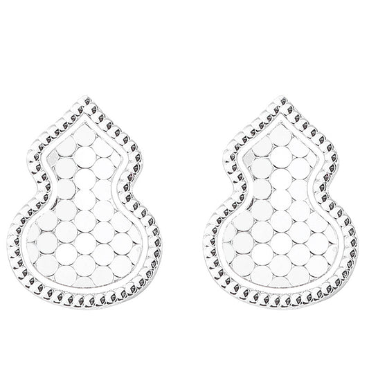 925 Sterling Silver Calabash Screwed Earrings