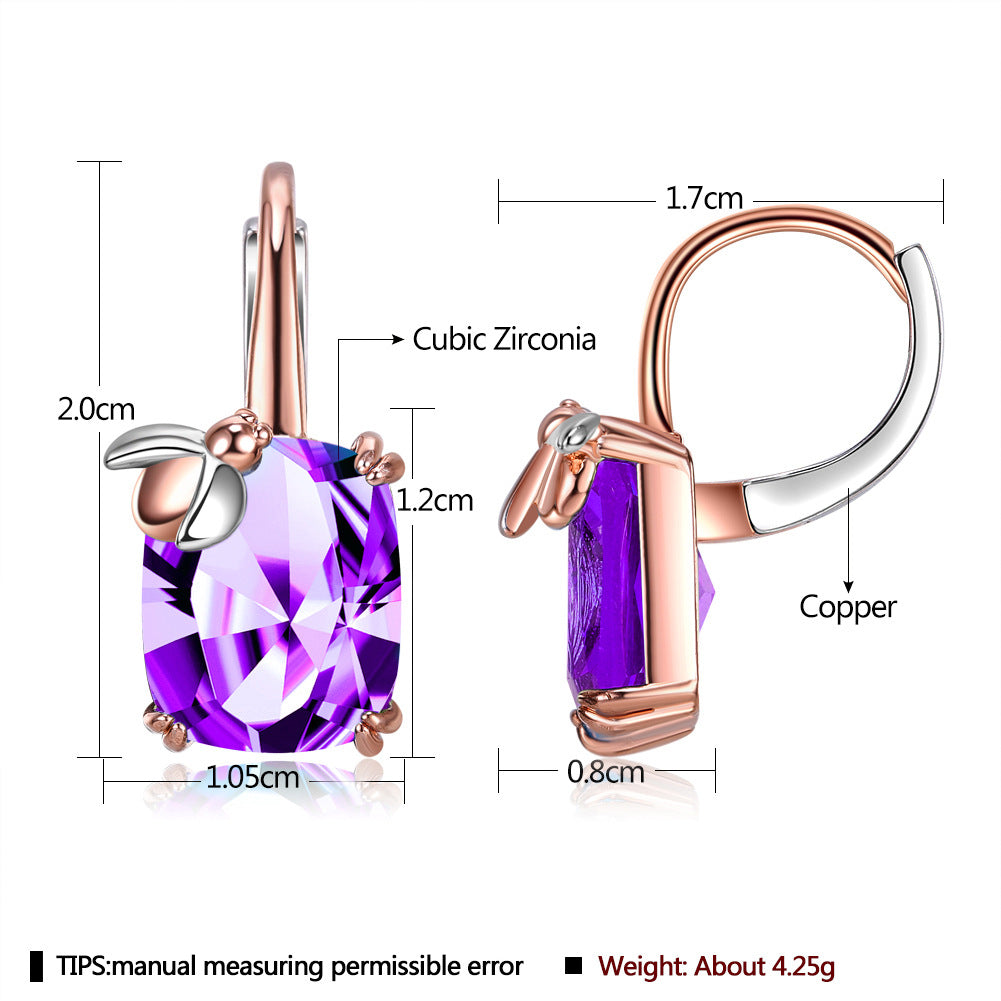Pendientes de joyería de moda de cobre con baño de plata