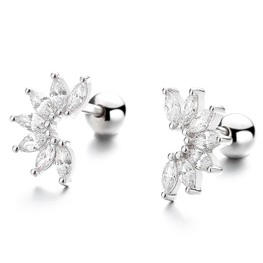 925 Sterling Silver Screw Back Stud Earrings