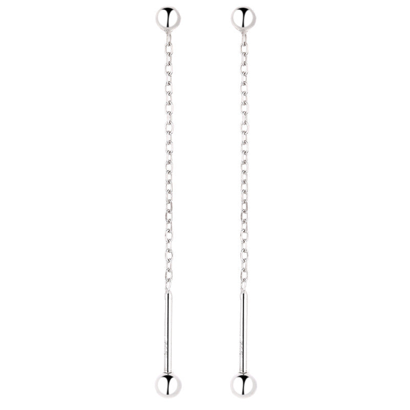 925 Sterling Silver Screwed Long Earrings