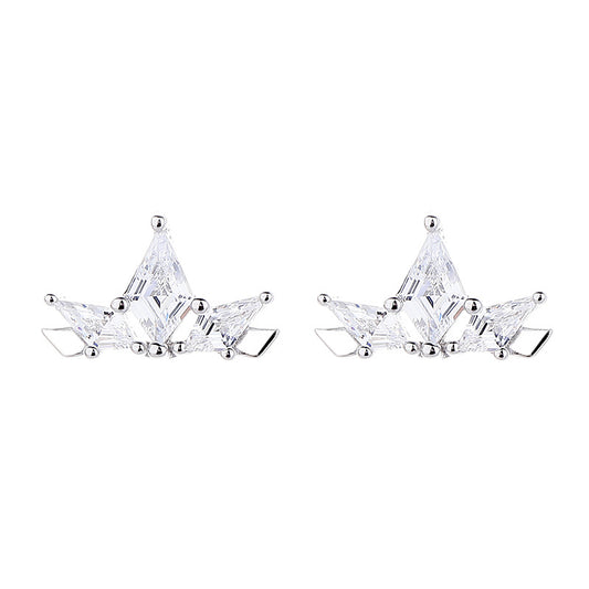 925 Sterling Silver Zircon Screw Back Stud Earrings
