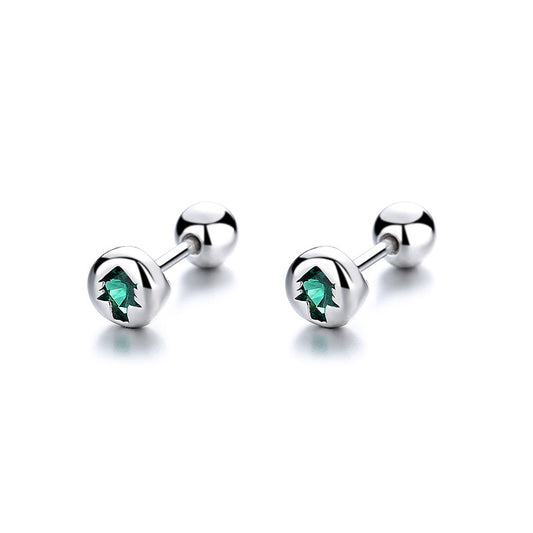 925 Sterling Silver Xmas Tree Screw Back Stud Earrings