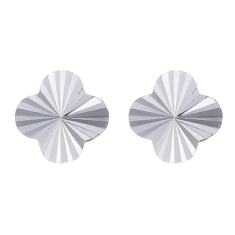 925 Sterling Silver Flower Screw Back Stud Earrings
