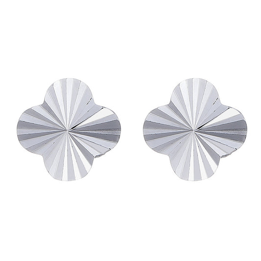 925 Sterling Silver Flower Screw Back Stud Earrings