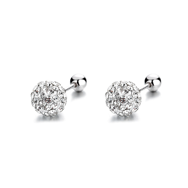 925 Sterling Silver Ball Screwed Earrings