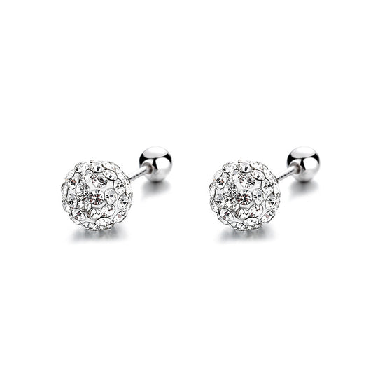 925 Sterling Silver Ball Screwed Earrings