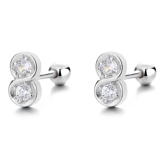 925 Sterling Silver 8 Screw Back Stud Earrings