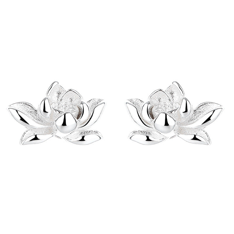925 Sterling Silver Flower Screwed Earrings