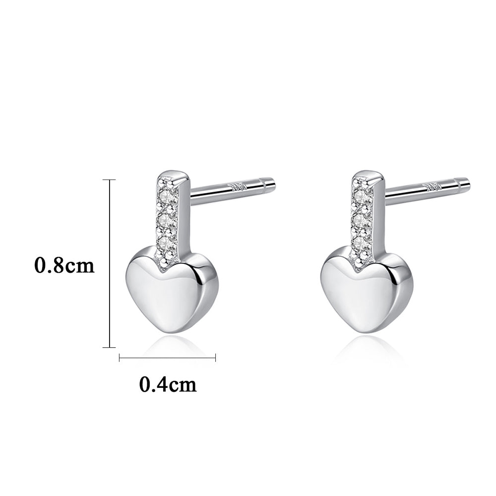 925 Sterling Silver Heart Earrings Fashion Jewelry Gift for Women Girls