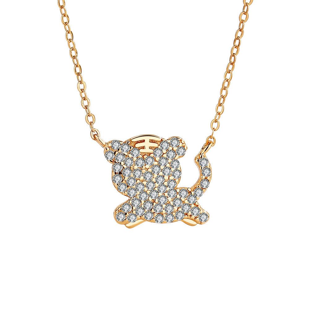 925 Sterling Silver Fashion Tiger Necklace