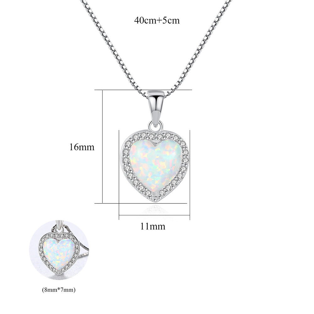 925 Sterling Silver Heart Necklace Fashion Jewelry Gift for Women Girls