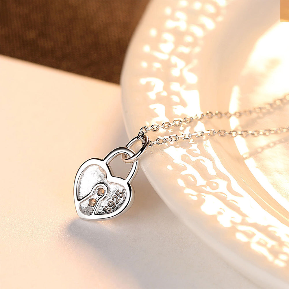 925 Sterling Silver Heart Necklace Fashion Jewelry Gift for Women Girls