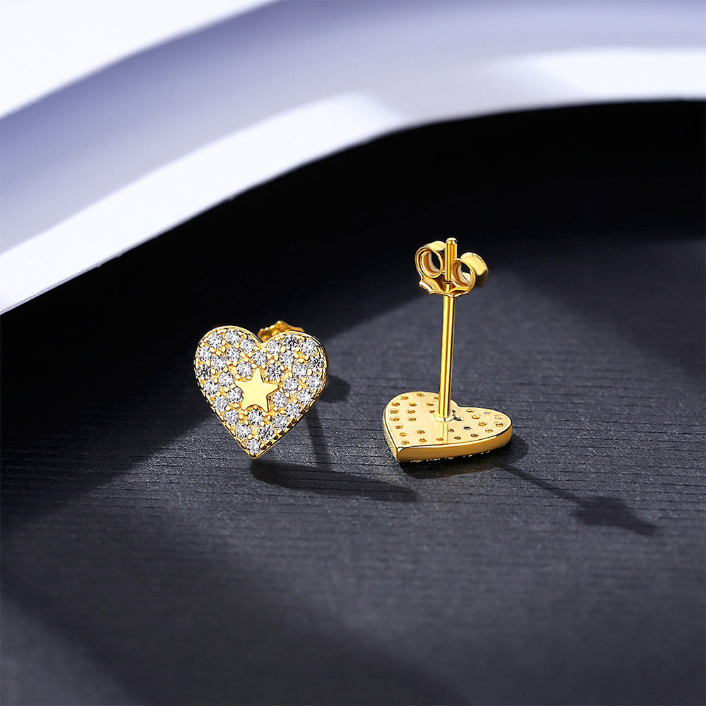 925 Sterling Silver Heart Earrings Fashion Jewelry Gift for Women Girls