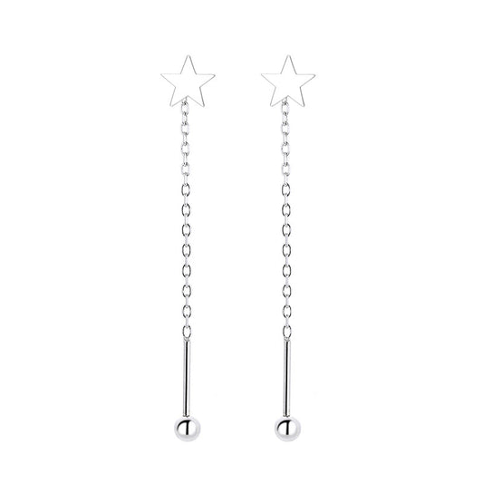 925 Sterling Silver Star Screwed Earrings