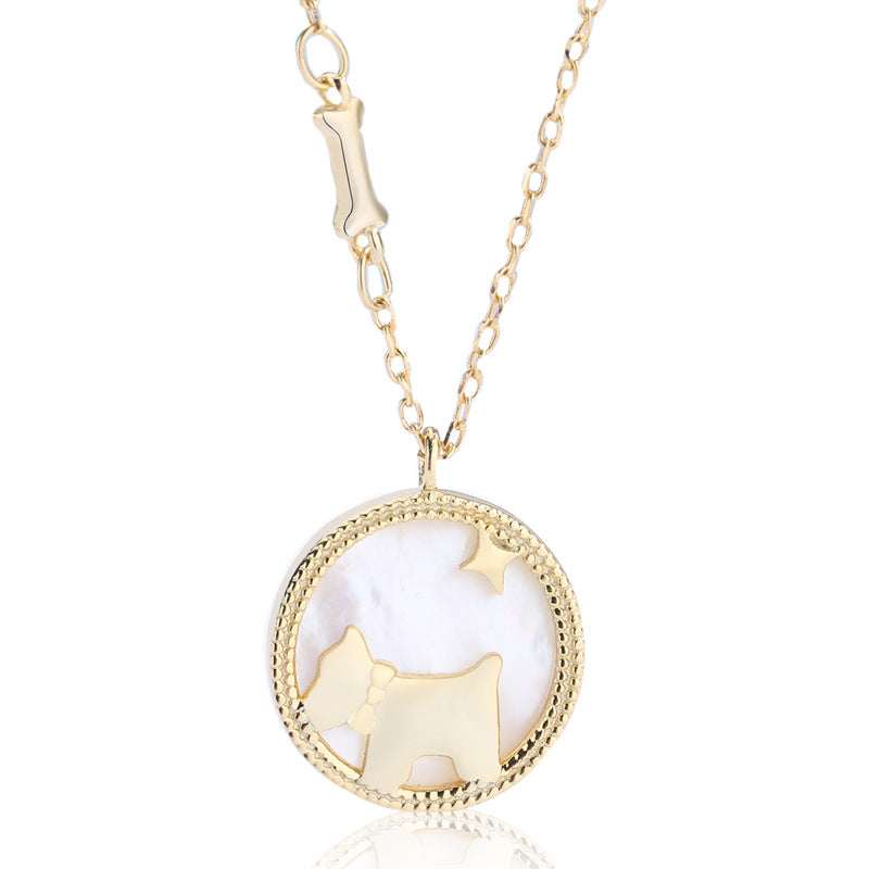 925 Sterling Silver Fashion Cute Dog Necklace