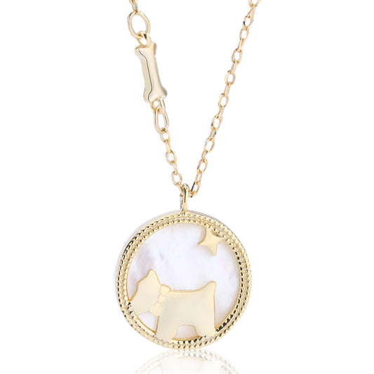 925 Sterling Silver Fashion Cute Dog Necklace