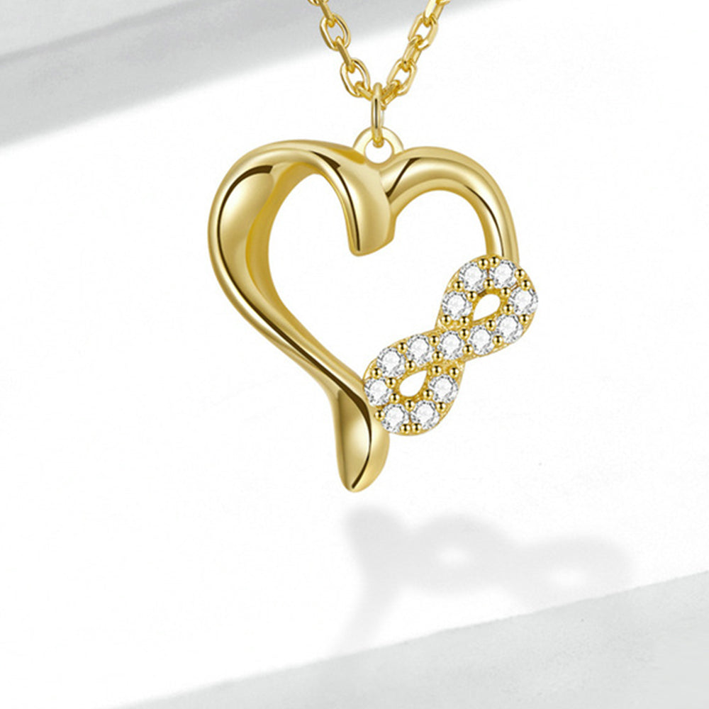925 Sterling Silver Infinity Heart Necklace for Girls Women