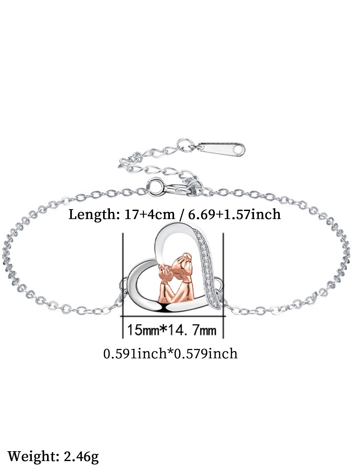 Heart Shaped Decor Bracelet, Fashionable Jewelry for Women & Girls, Trendy All-match & Exquisite Jewelry for Birthday Gift