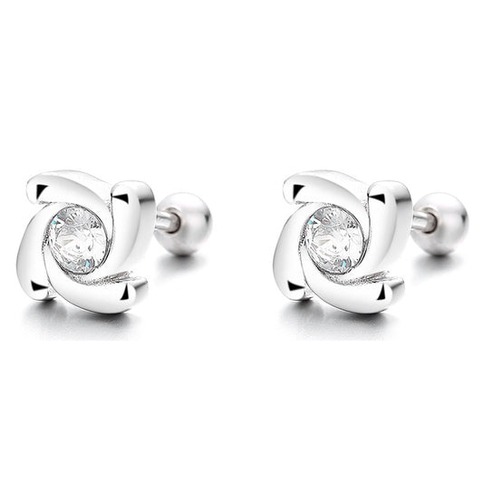 925 Sterling Silver Screw Back Stud Earrings
