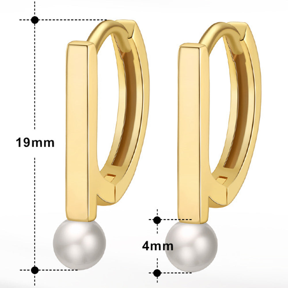 925 Sterling Silver Natural Pearl Earrings Fashion Jewelry Gift for Women Girl