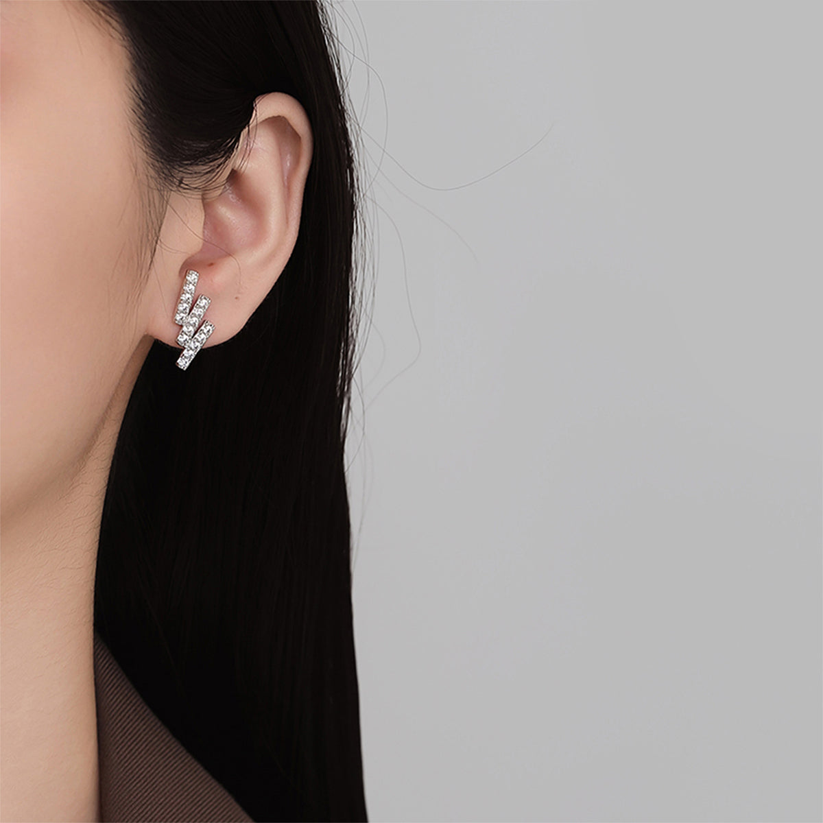 Pendientes de joyería de moda de cobre con baño de plata