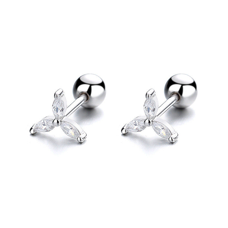 925 Sterling Silver Screw Back Stud Earrings