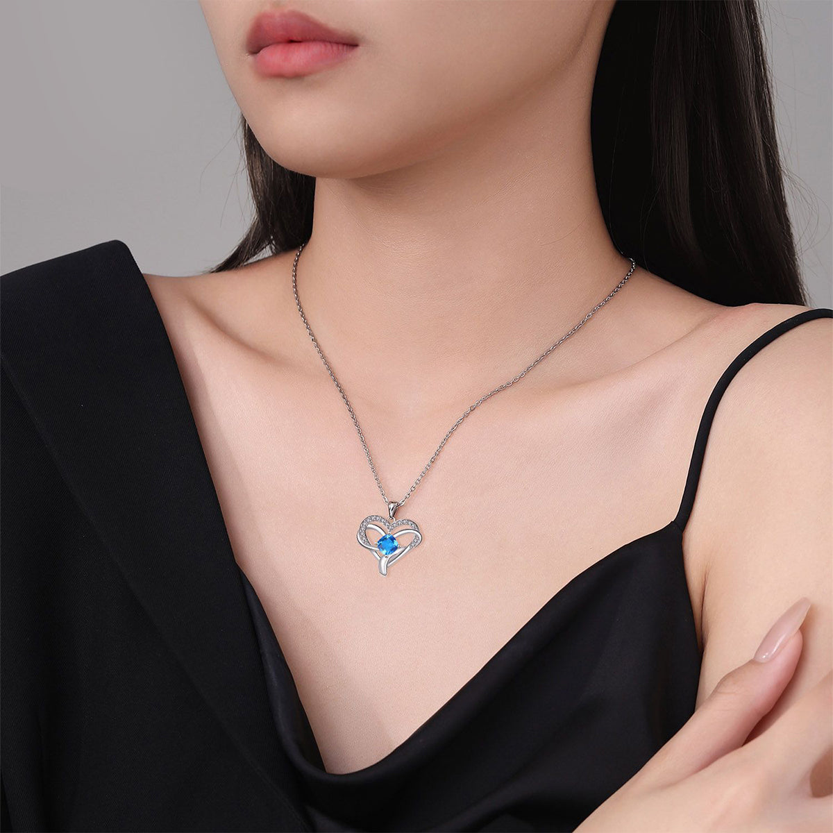 Copper With Silver/Rosegold Plated Heart Pendant Necklace
