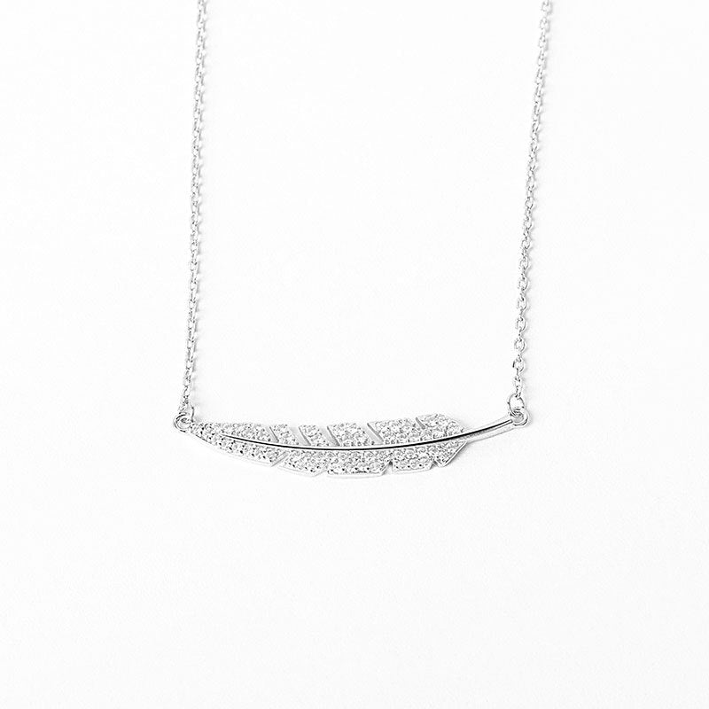 925 Sterling Silver Fashion Leaf Pendant Necklace