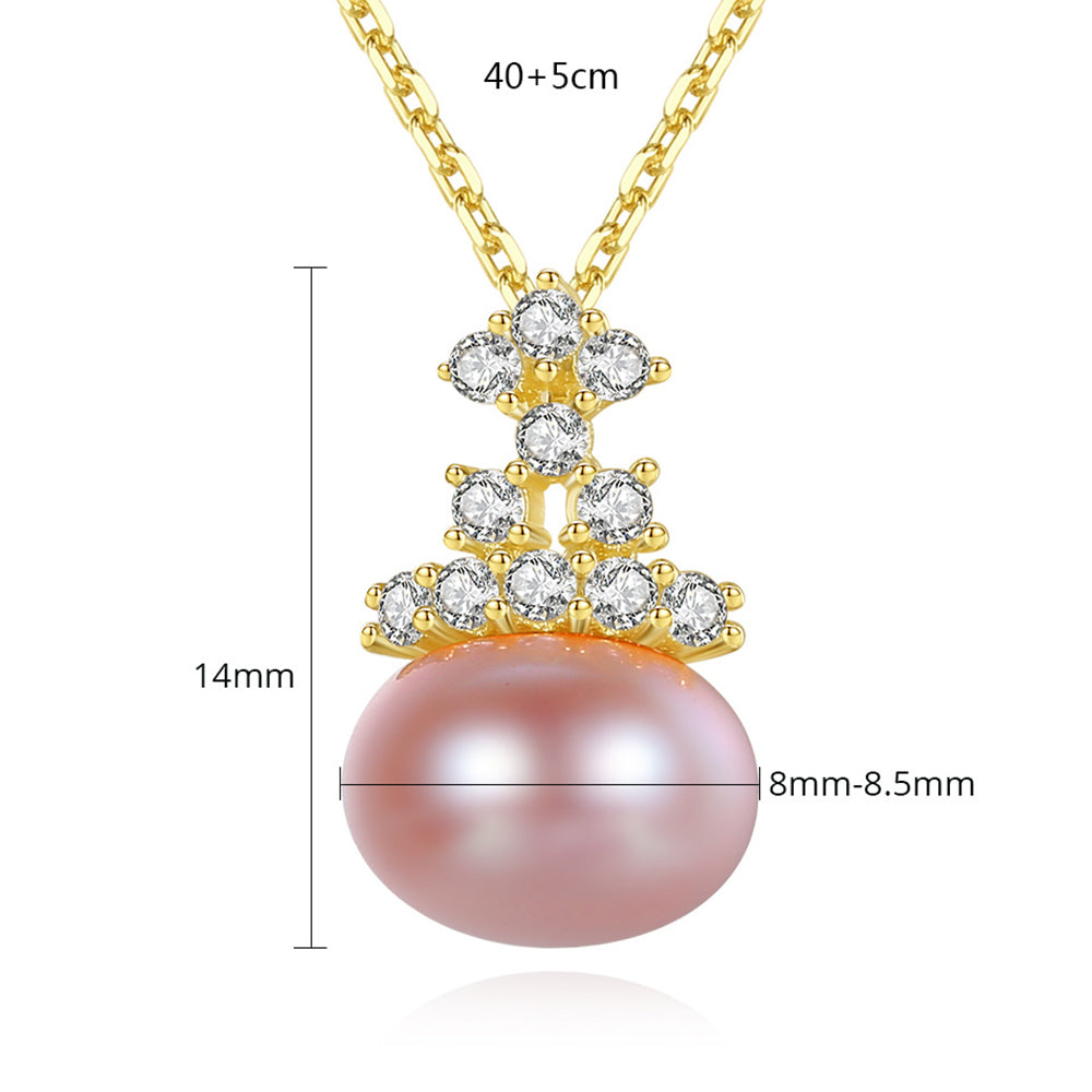 925 Sterling Silver Natural Pearl Drop Necklace Fashion Jewelry Gift for Women Girls