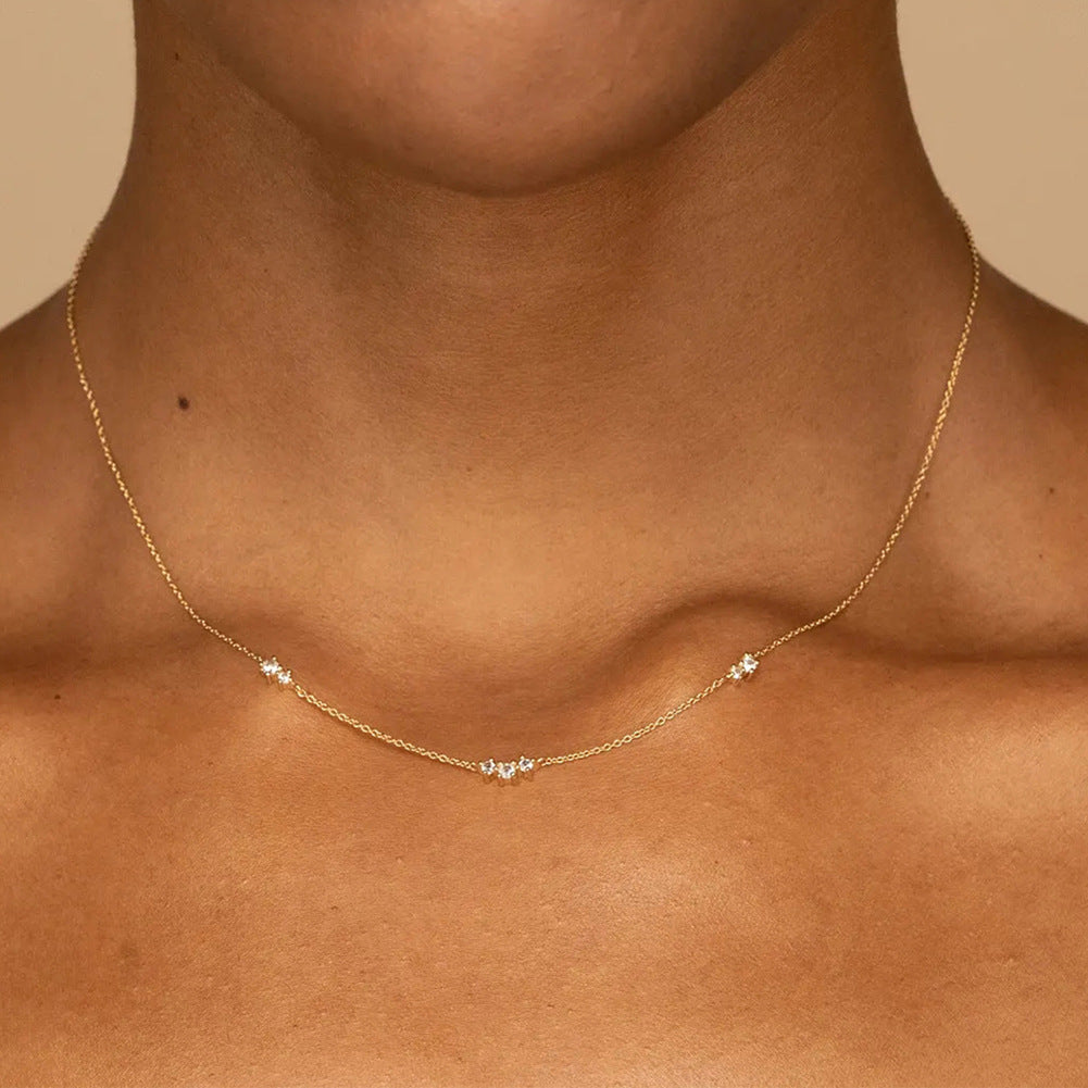 Stainless Steel Fashion Zircon Necklace