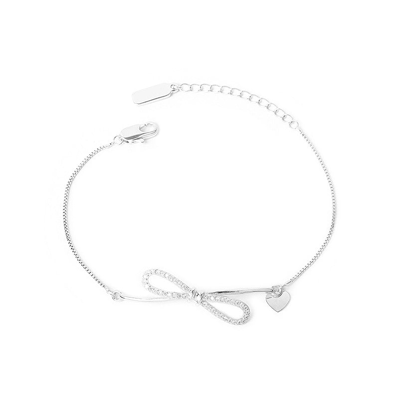 925 Sterling Silver Fashion Tie Bow Bracelet