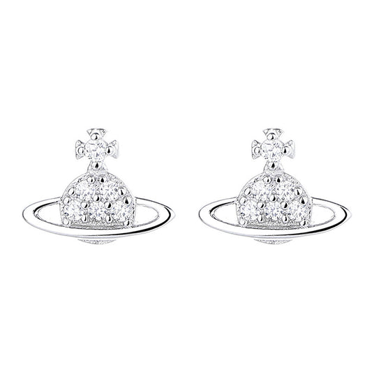 925 Sterling Silver Satellite Screw Back Stud Earrings