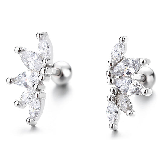925 Sterling Silver Screw Back Stud Earrings