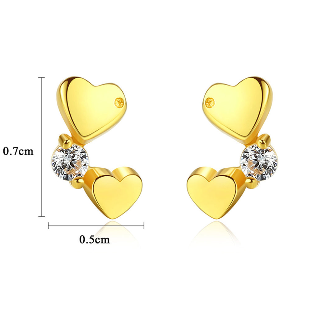 925 Sterling Silver Heart Earrings Fashion Jewelry Gift for Women Girls