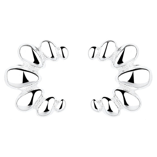 925 Sterling Silver Croissant Screwed Earrings