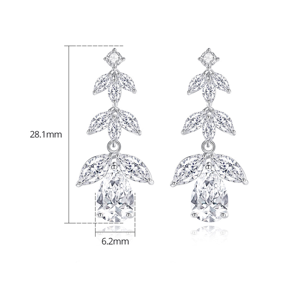 Copper With Silver Plated Fashion Jewelry Earrings