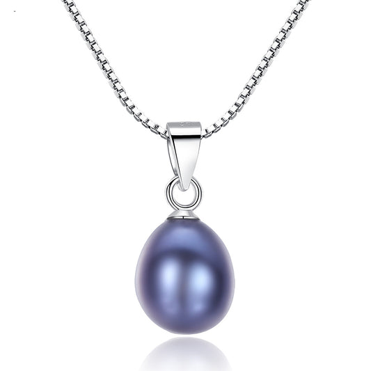 925 Sterling Silver Natural Pearl Drop Necklace Fashion Jewelry Gift for Women Girls
