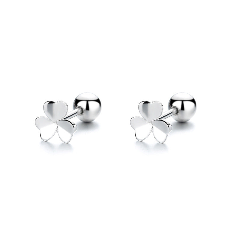 925 Sterling Silver Flower Screwed Earrings