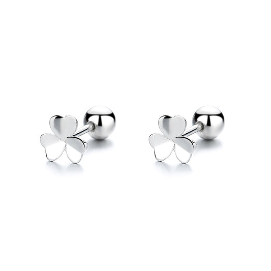 925 Sterling Silver Flower Screwed Earrings