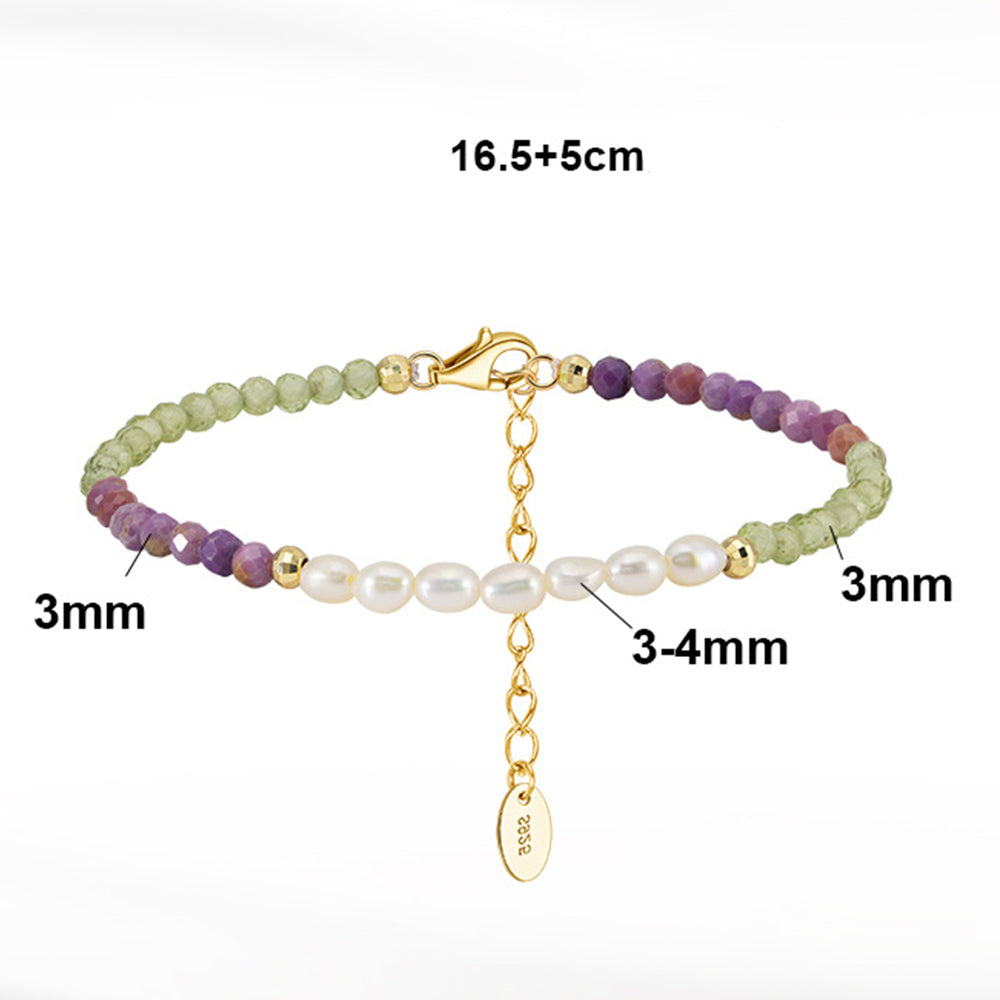 925 Sterling Silver Pearl Bracelet Fashion Jewelry Gift for Women Girls
