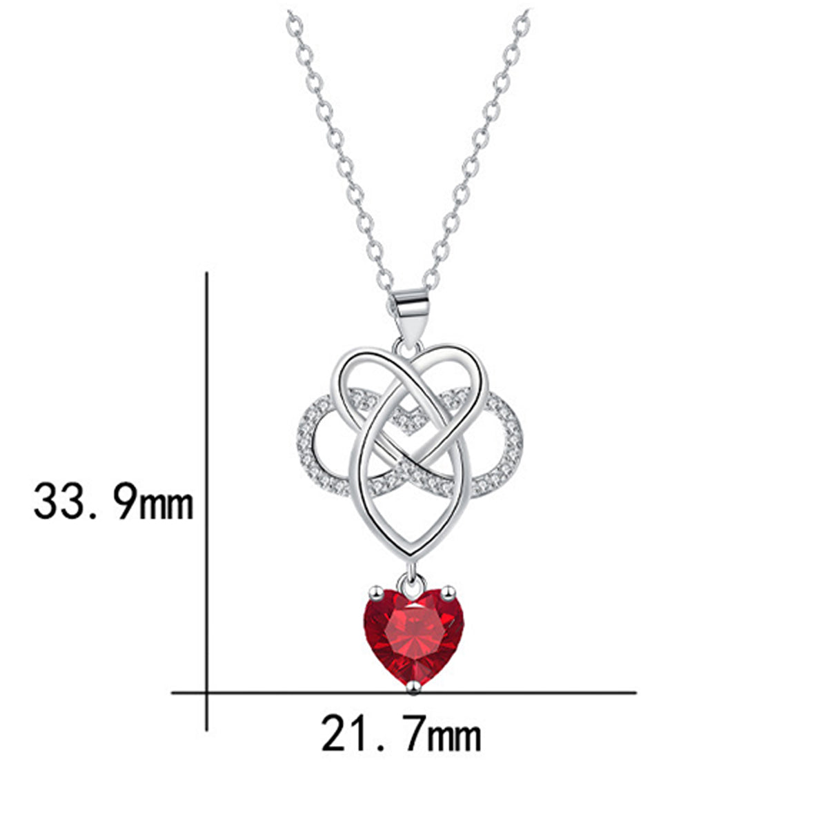Copper With Silver Plated Heart Pendant Necklace