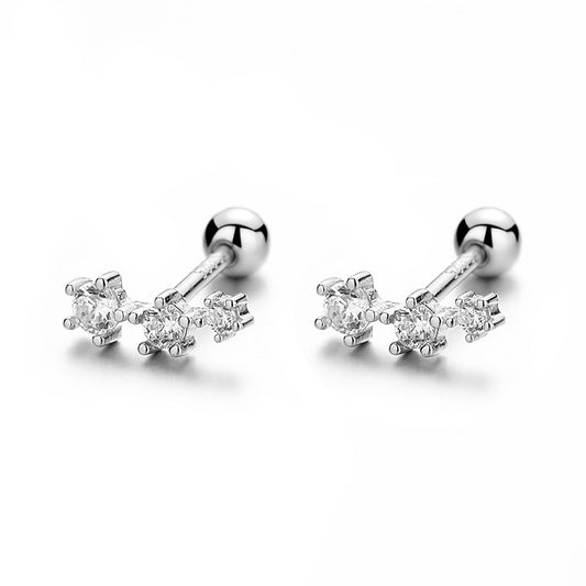 925 Sterling Silver Screw Back Stud Earrings