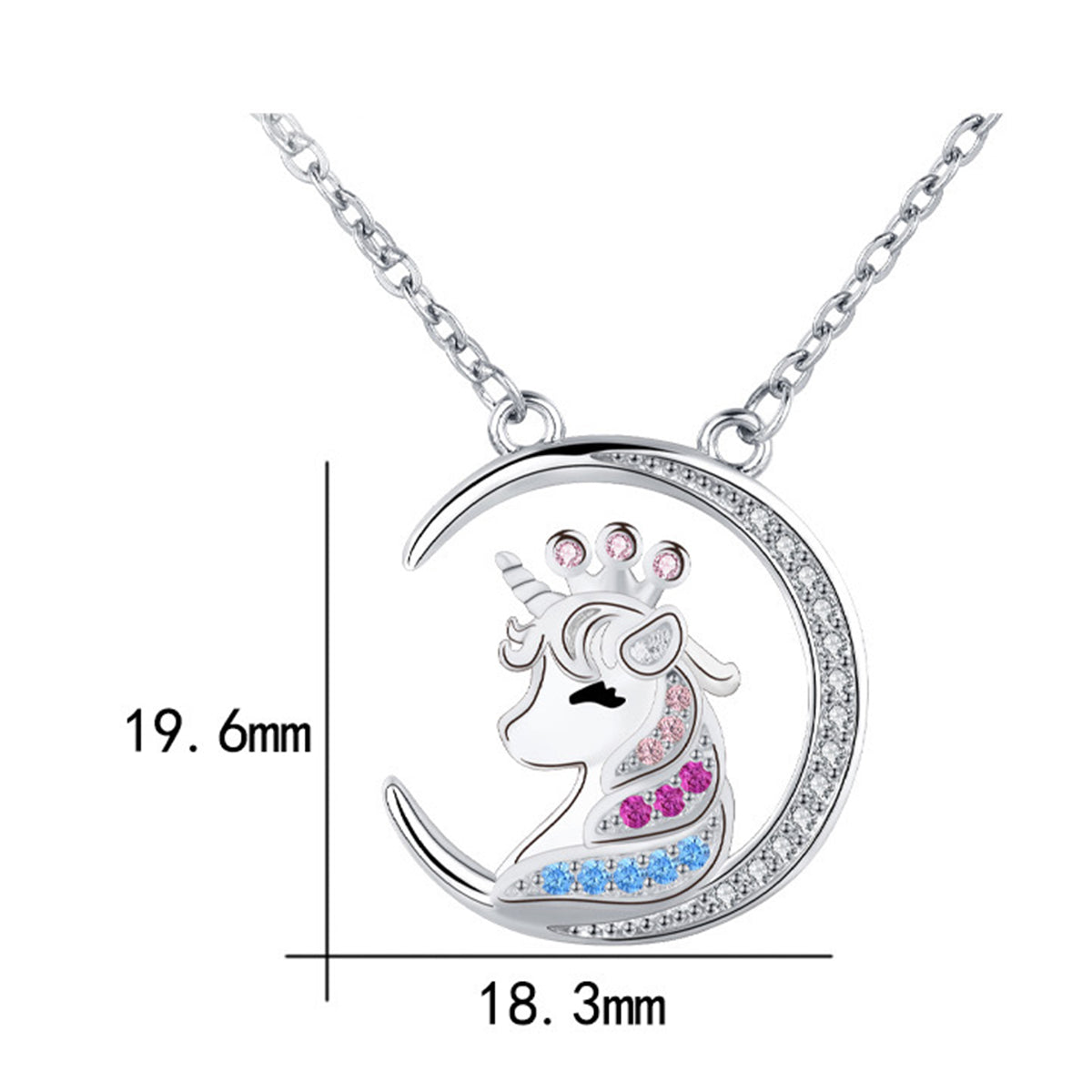 Copper With Silver Plated Unicorn Pendant Necklace