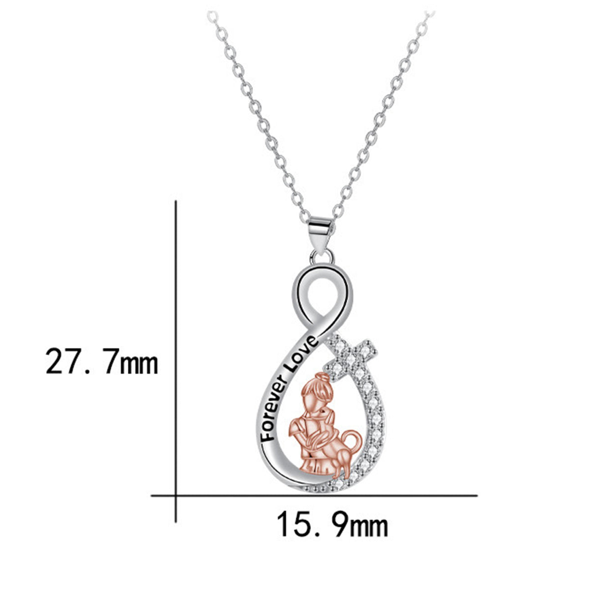 Copper With Silver/Rosegold Plated Infinity Pendant Necklace
