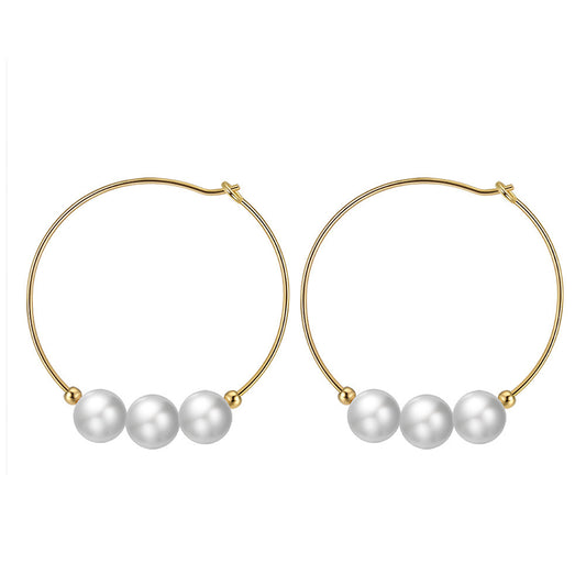 925 Sterling Silver Natural Pearl Earrings Fashion Jewelry Gift for Women Girl
